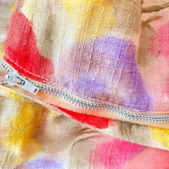 Vintage 50s 60s Floral Watercolour Print Fit and Flare Dress S/M - Picture 12 of 12